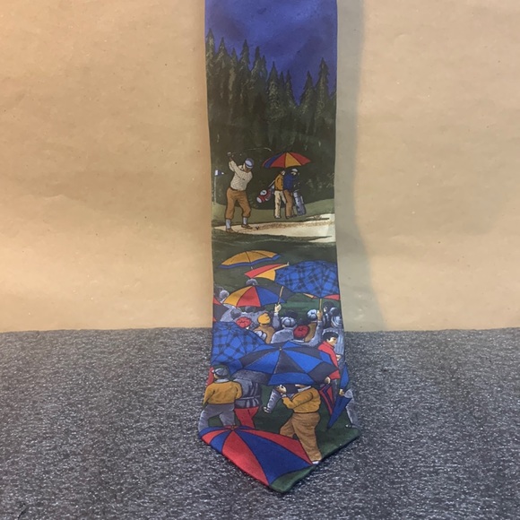 Hathaway Golf ⛳️ Multicolored Imported Fabric Style Tie - Picture 1 of 8